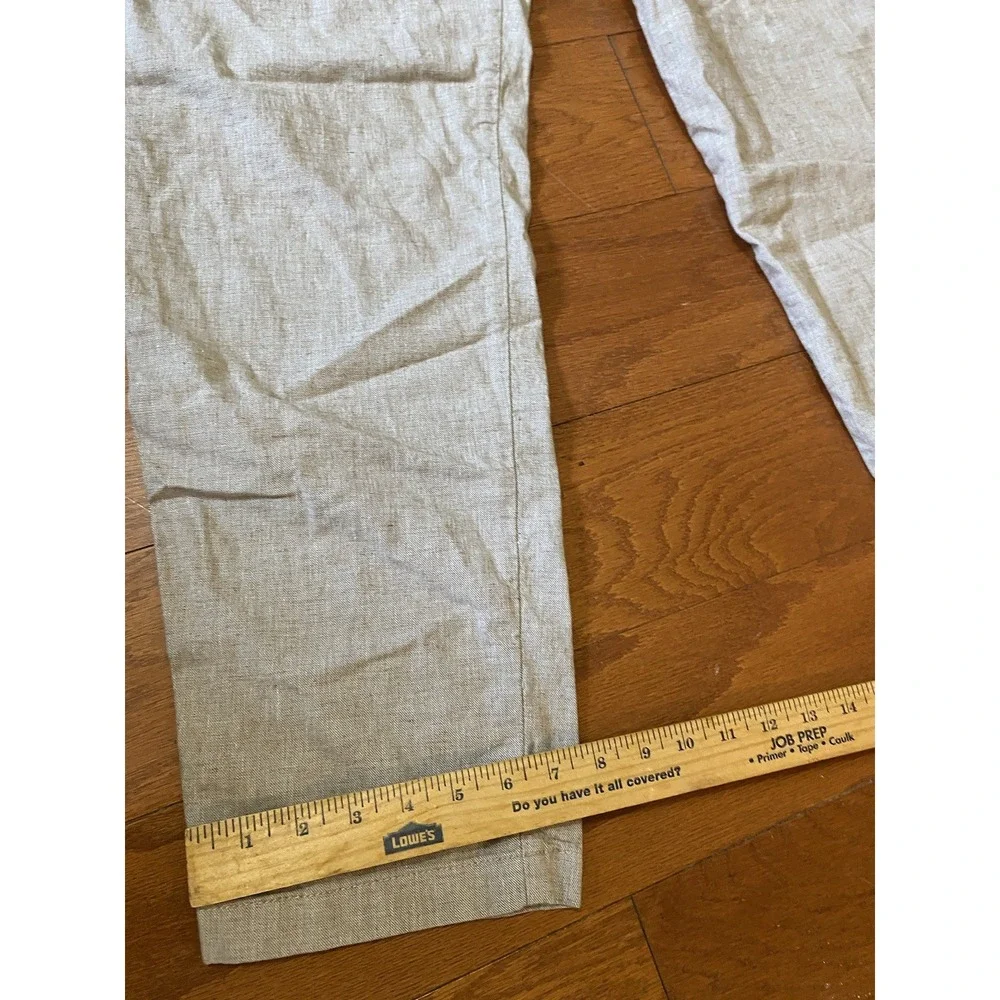 Hollister Mens Loose Linen-Blend Pants Small Sand Beige Casual Drawstring S